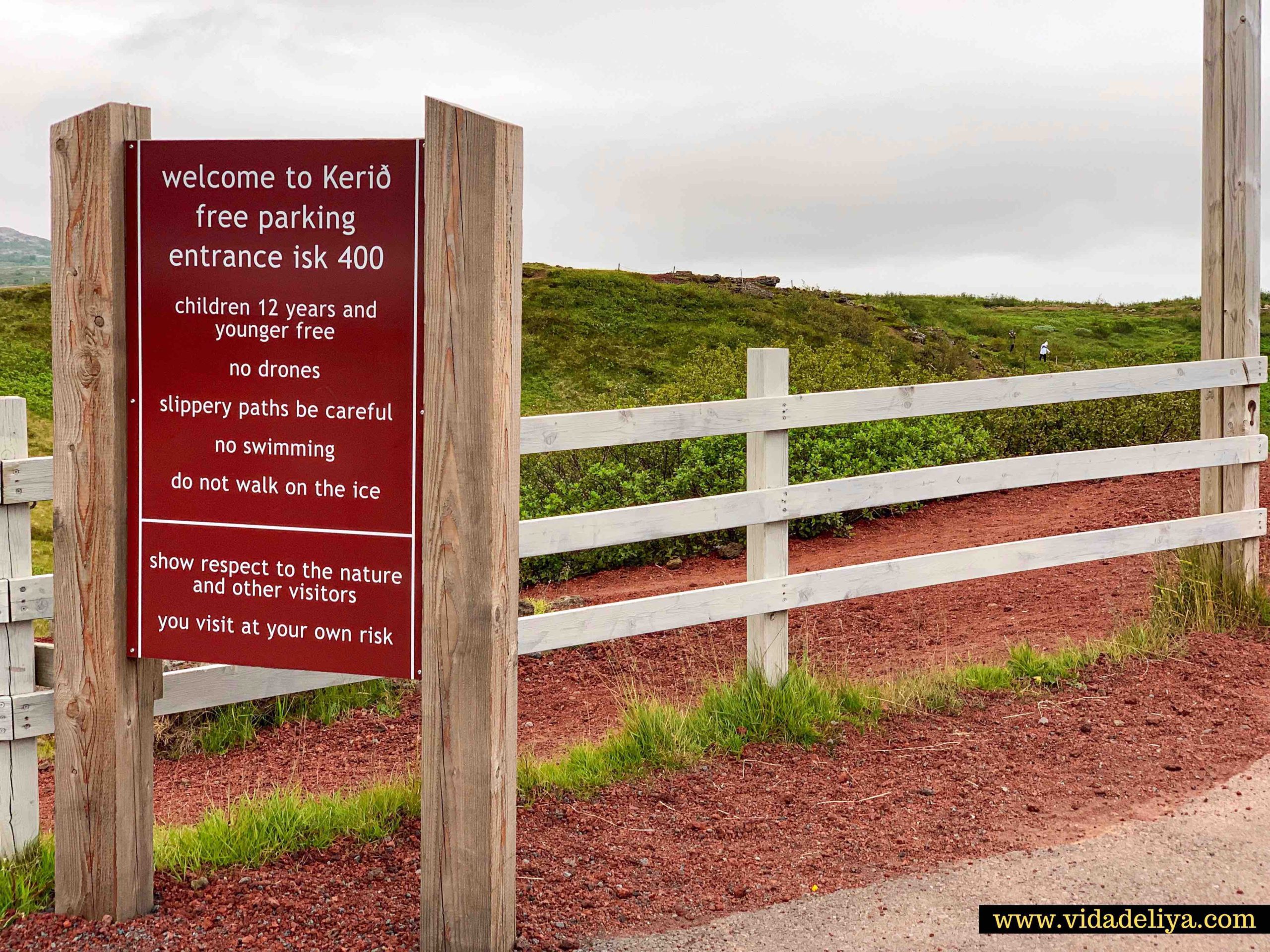 6. Kerid Crater warning sign