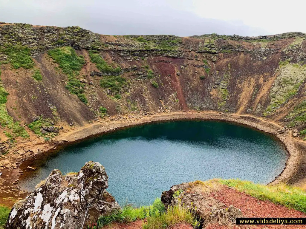 9. Kerid Crater Iceland - aquamarine crater lake