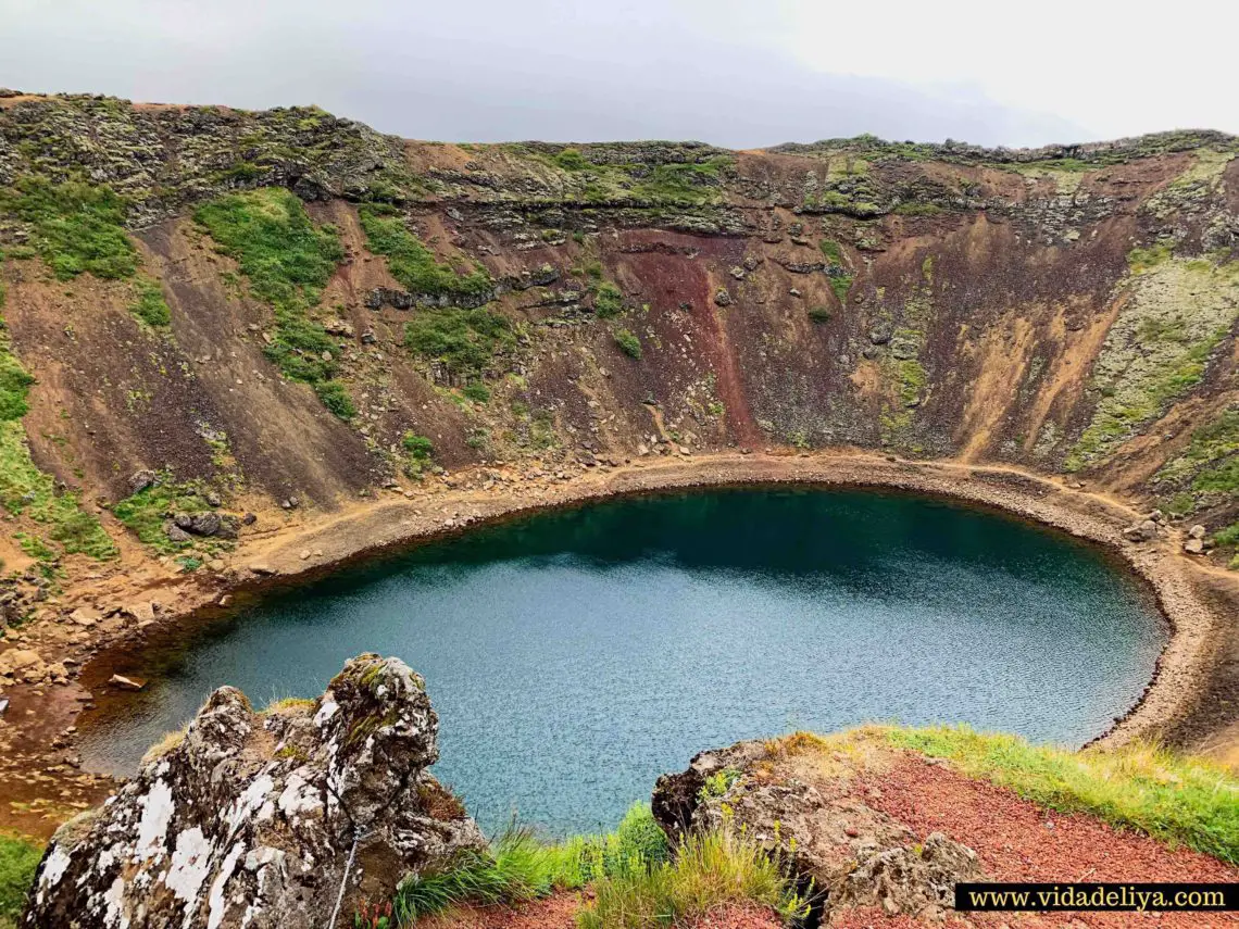 9. Kerid Crater Iceland - aquamarine crater lake