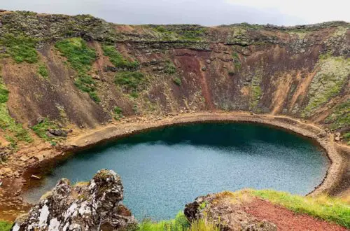 9. Kerid Crater Iceland - aquamarine crater lake