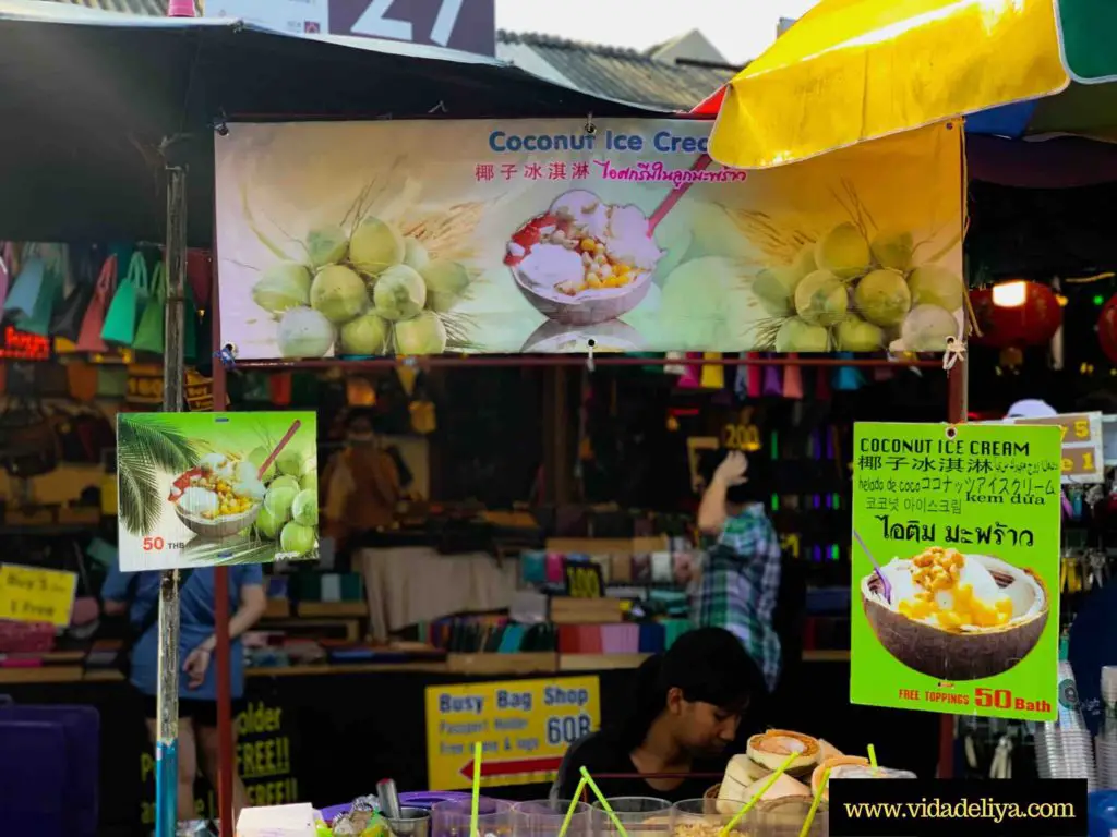 14 Chatuchak Weekend Market Bangkok Thailand - main shopping street - coconut ice-cream