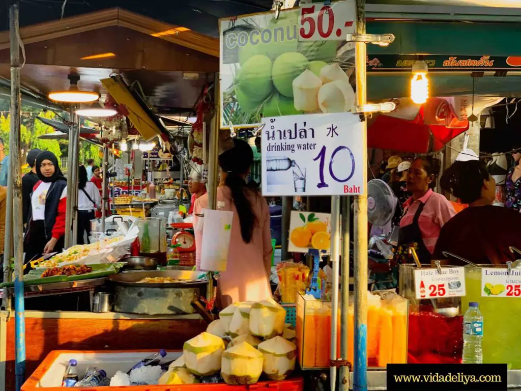 15 Chatuchak Market Bangkok Thailand - main shopping street - coconut water