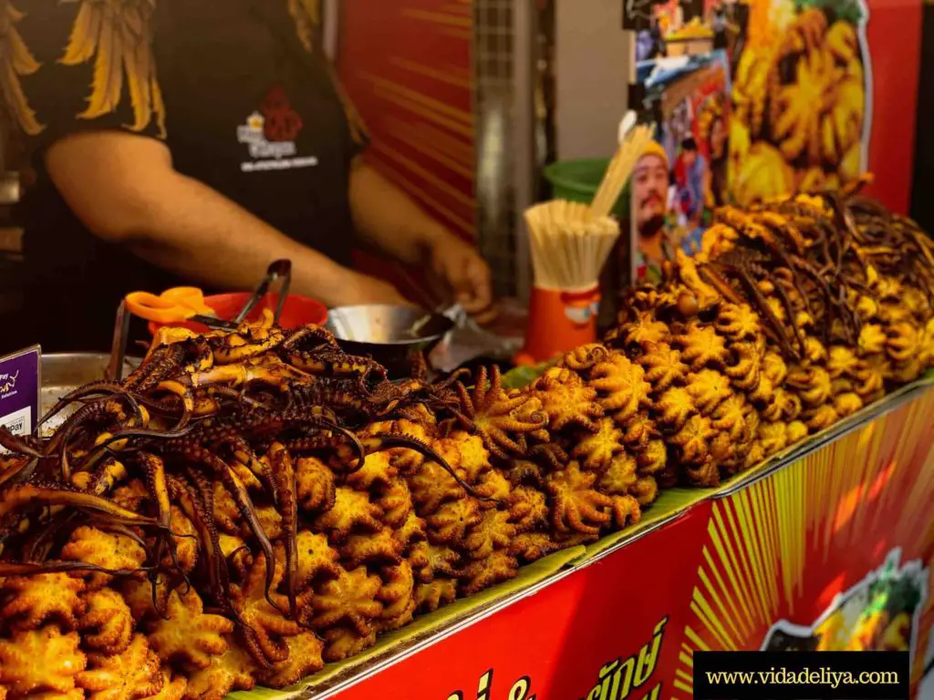 20 Chatuchak Market Bangkok Thailand - main shopping street - miscellaneous fried squid