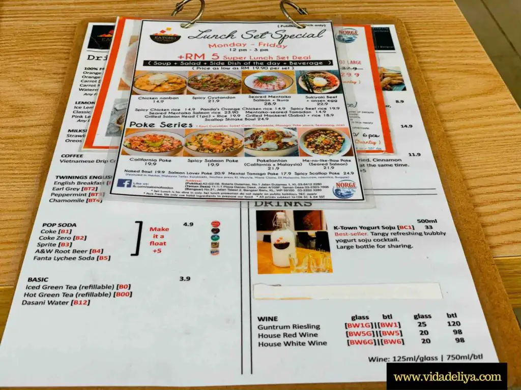 Eatomo Publika, Sri Hartamas, Kuala Lumpur Malaysia - Restaurant Food Review - Lunch Special Menu