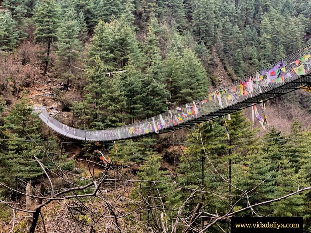 8. Hanging Bridge in Himalayas near Phakding, Sagarthama National Park, Nepal - while hiking the Everest Base Camp trek