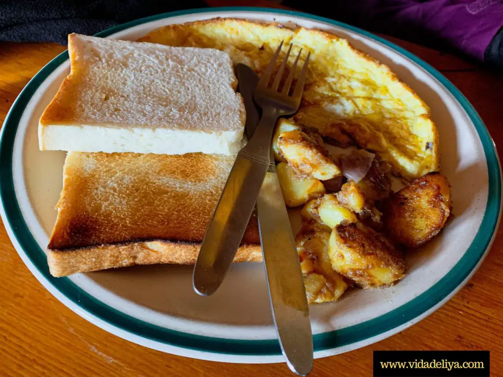 8. breakfast - toast and omelette