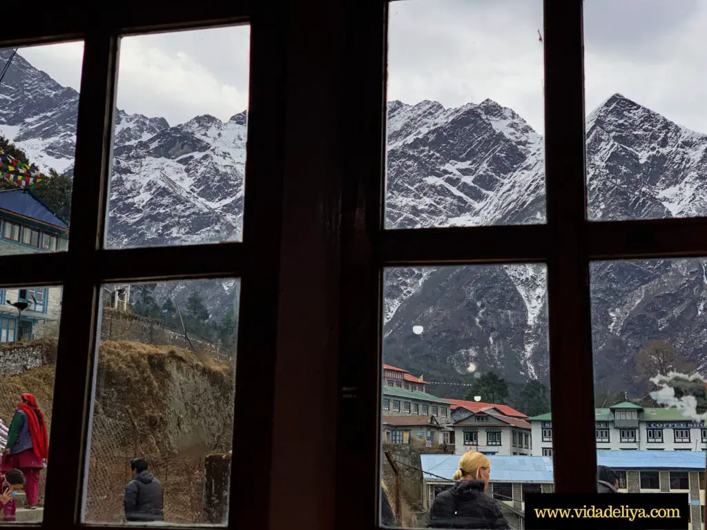 Lukla, The Nest Lodge - window view