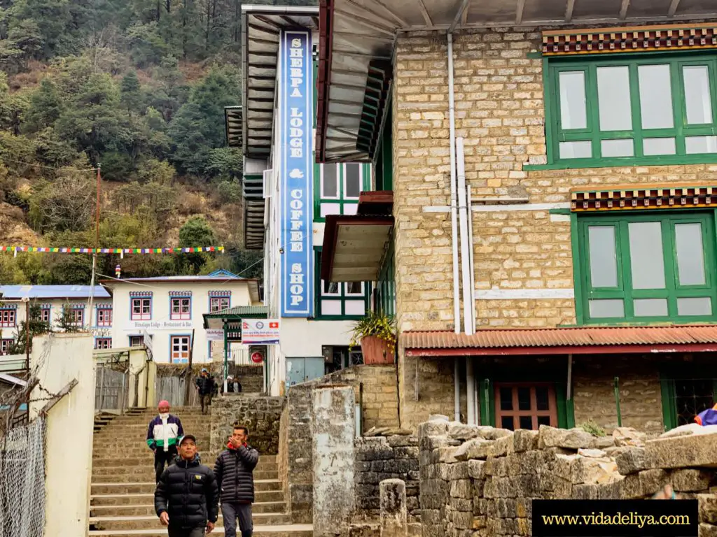 Tenzing-Hillary Airport - entrance with steps leading up to Lukla