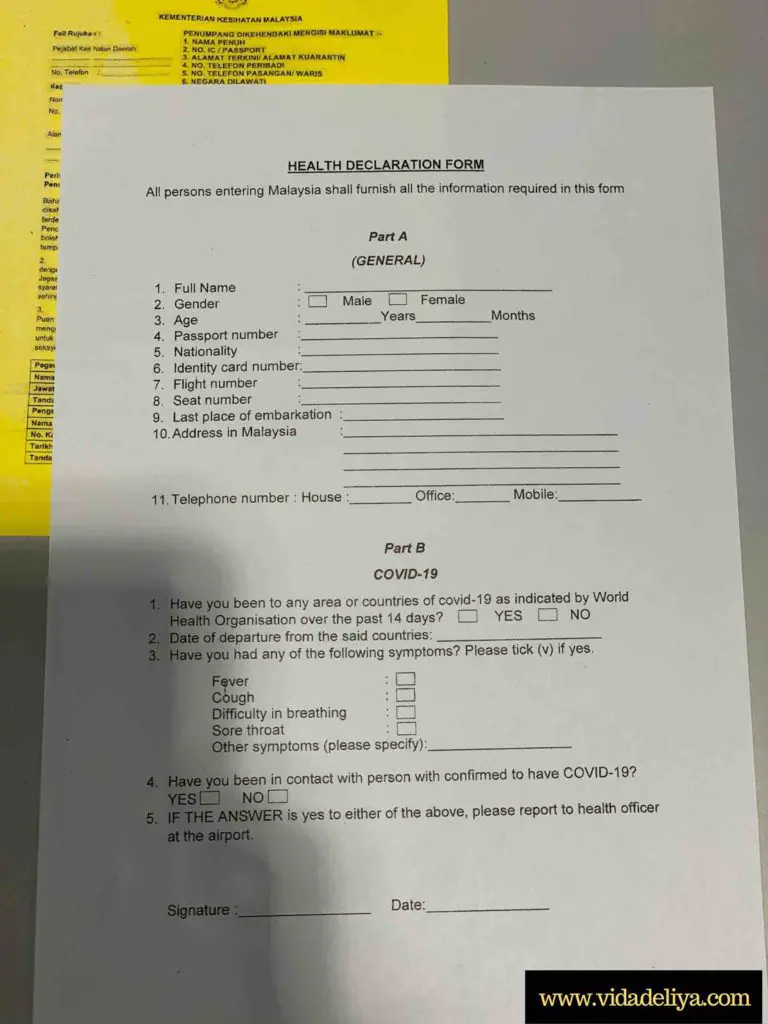10. form for Malaysian returnees for COVID19 pandemic