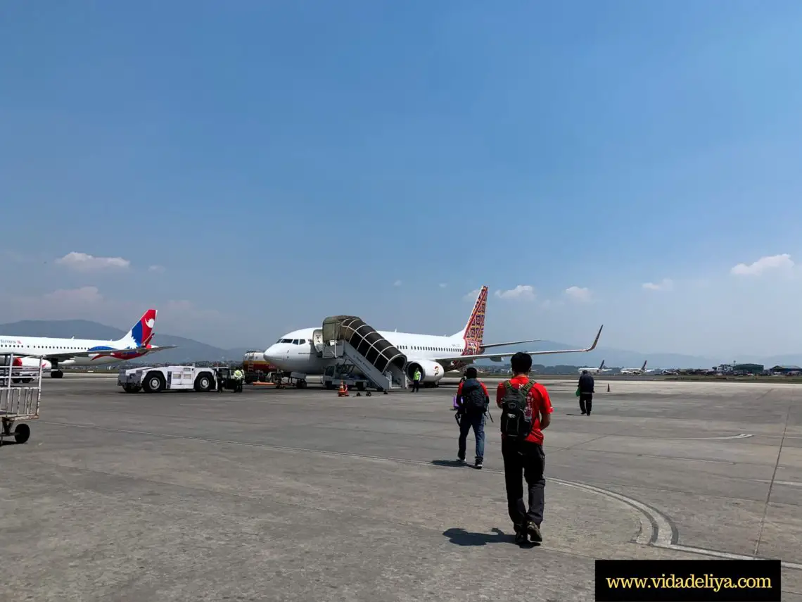 13. Walk towards Malindo flight at Tribhuvan International Airport