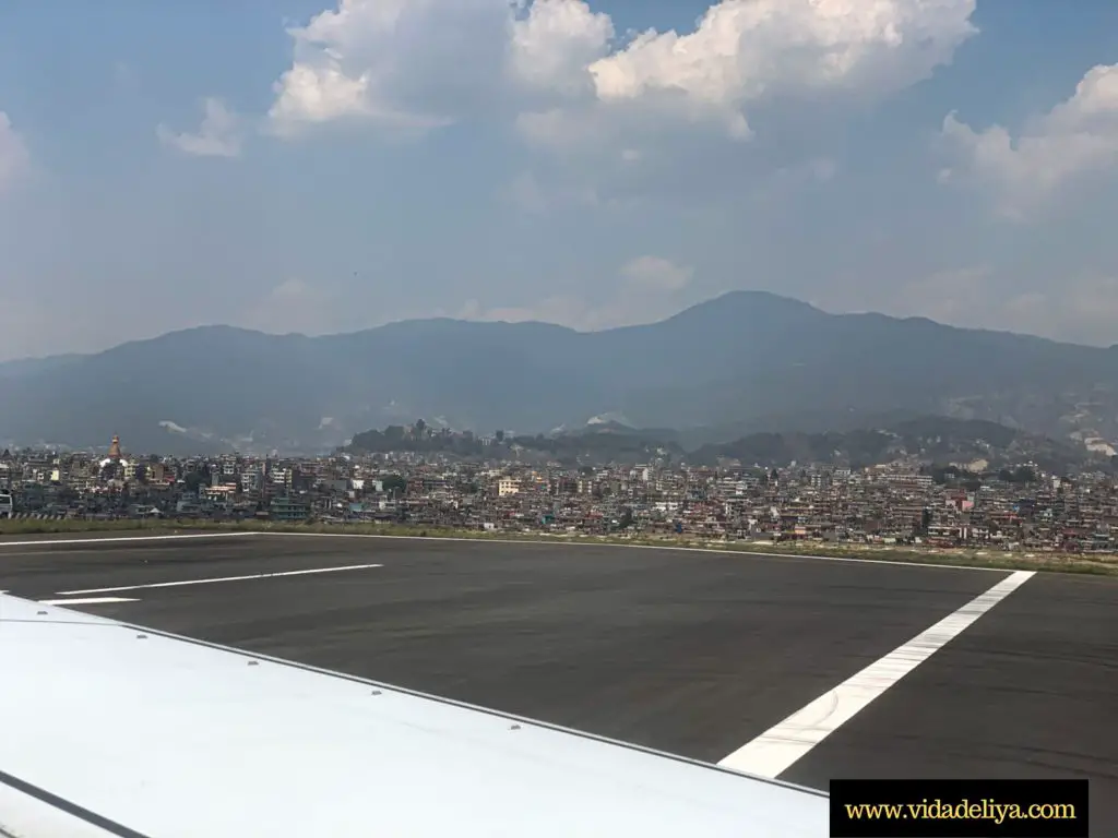 14. Last glimpse of Kathmandu from Malindo plane on Tribhuvan International Airport tarmac