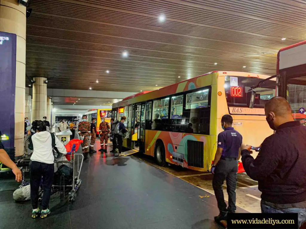 18. chartered bus for bringing Malaysians to quarantine center in Kuala Lumpur