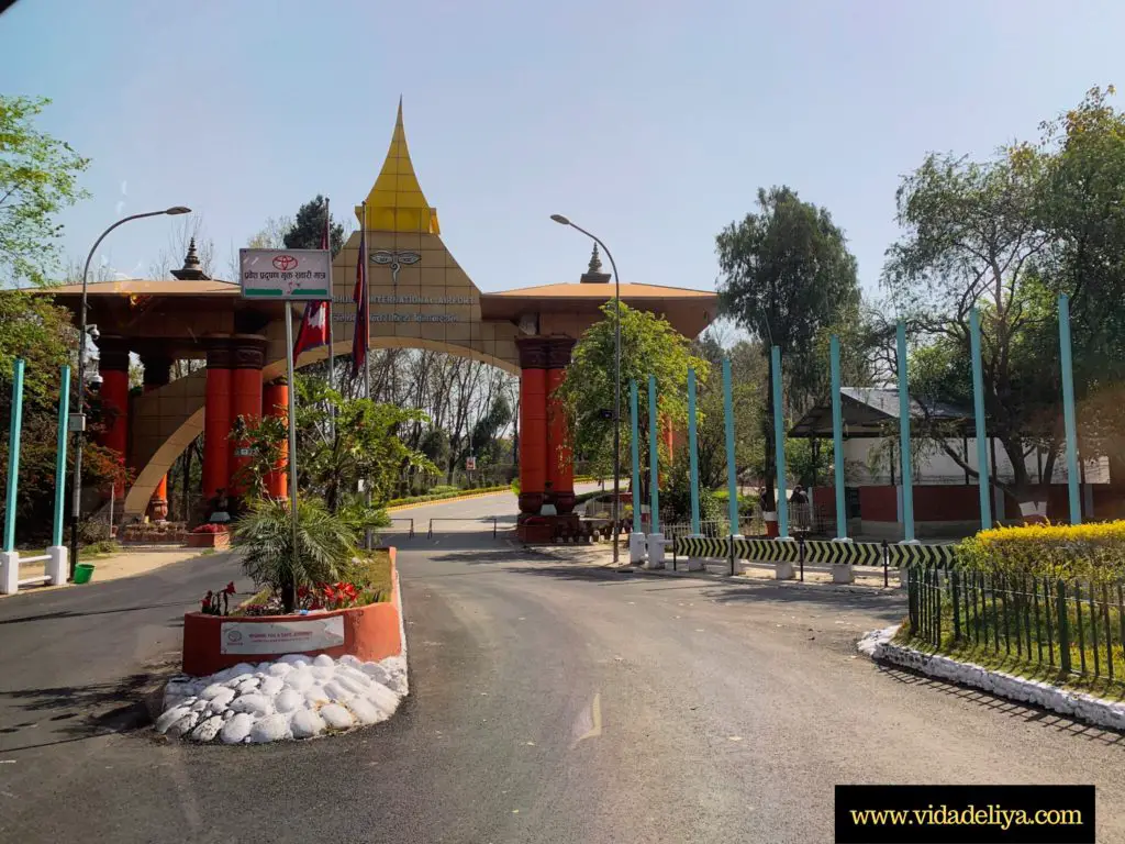 2. Arrival at entrance to Tribhuvan International Airport, Kathmandu Nepal