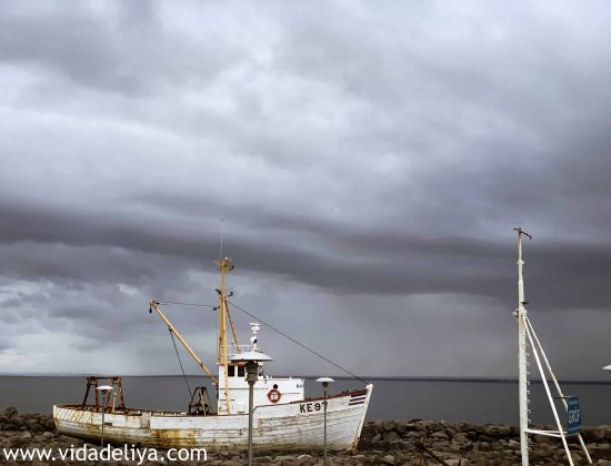 Iceland - Stormy Sky, Docked Boat